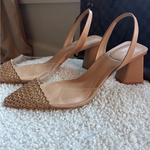 Zara Tan Block Heel Sandals - Picture 2 of 5